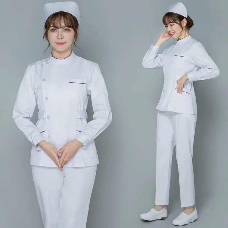 Ensemble de vêtements de travail médical pour femmes, combinaisons de médecin et d'infirmière, uniforme clinique, haut à manches longues et courtes, pantalon de travail de laboratoire, vêtements de travail pour gril