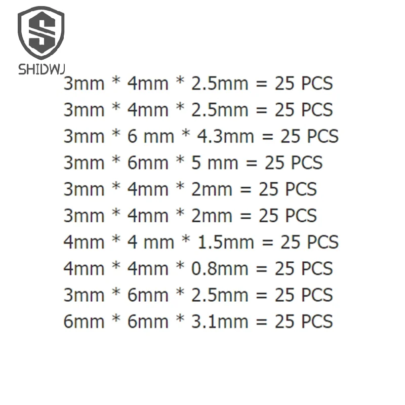 

100/250Pcs Car Switch Button 10-Type Car Remote Control Tablet Actile Push Buttons Switches Car Keys Button Touch Microswitch