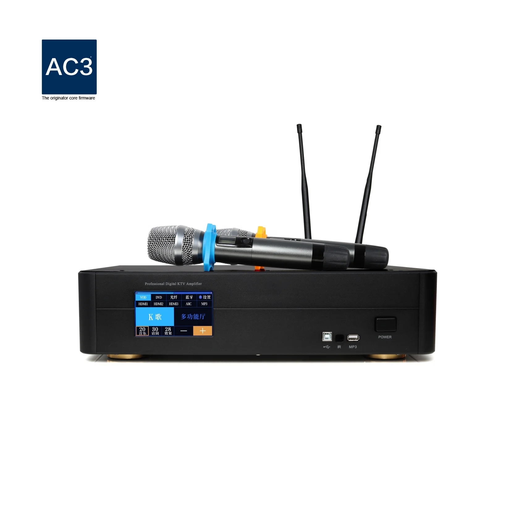 

Easy One Piece Three-in-one Family Karaoke Amplifier Black Panel With Touch Screen Operation