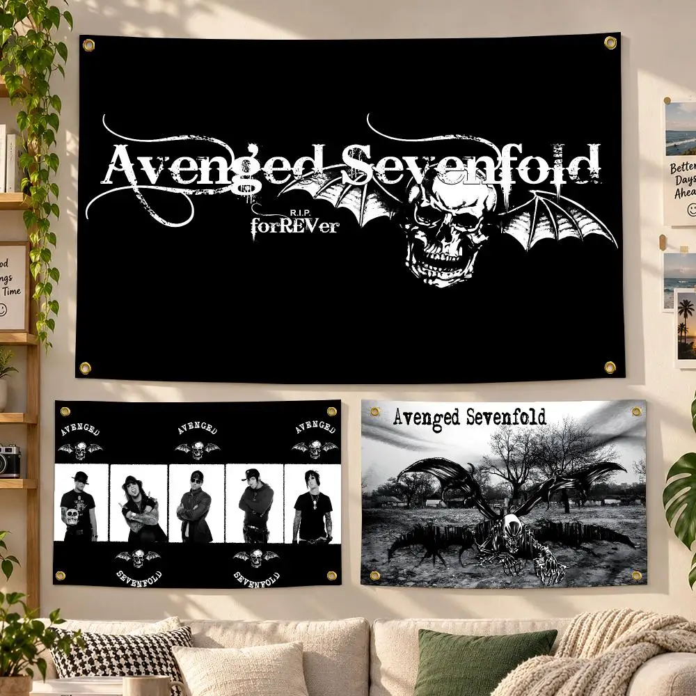 Band Avenged Sevenfold Metal Flags Personalized Banner Flag Room Dorm Camping Picnic Garage Bar Outdoor Wall Decor