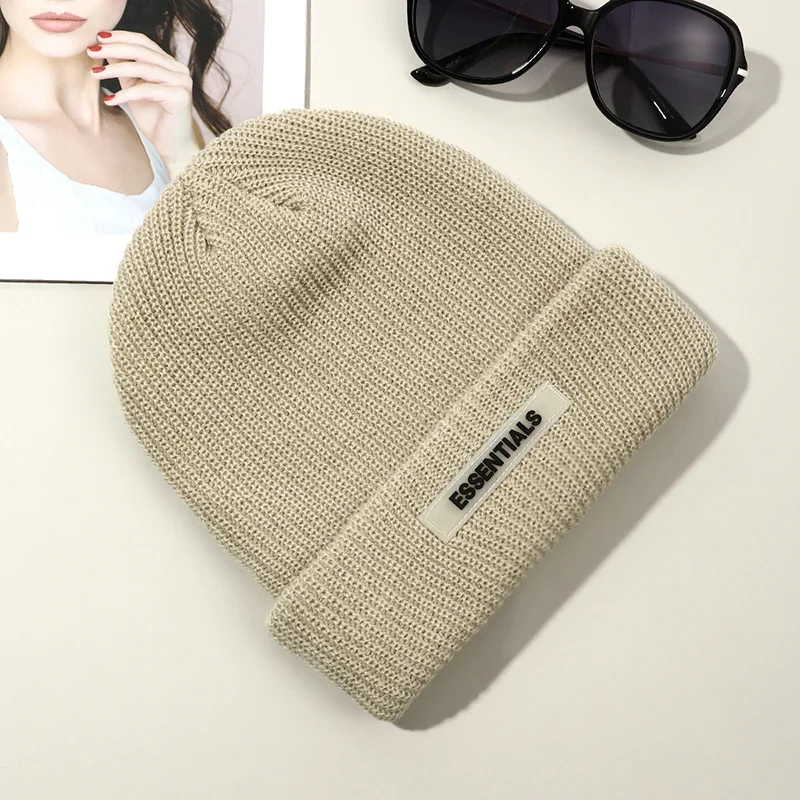 Knitted Hats For Women Black Hat Winter Mens Caps Women For Ladies Knitted Thick Cap Chaopai Woolen Landlord Guapi Hat