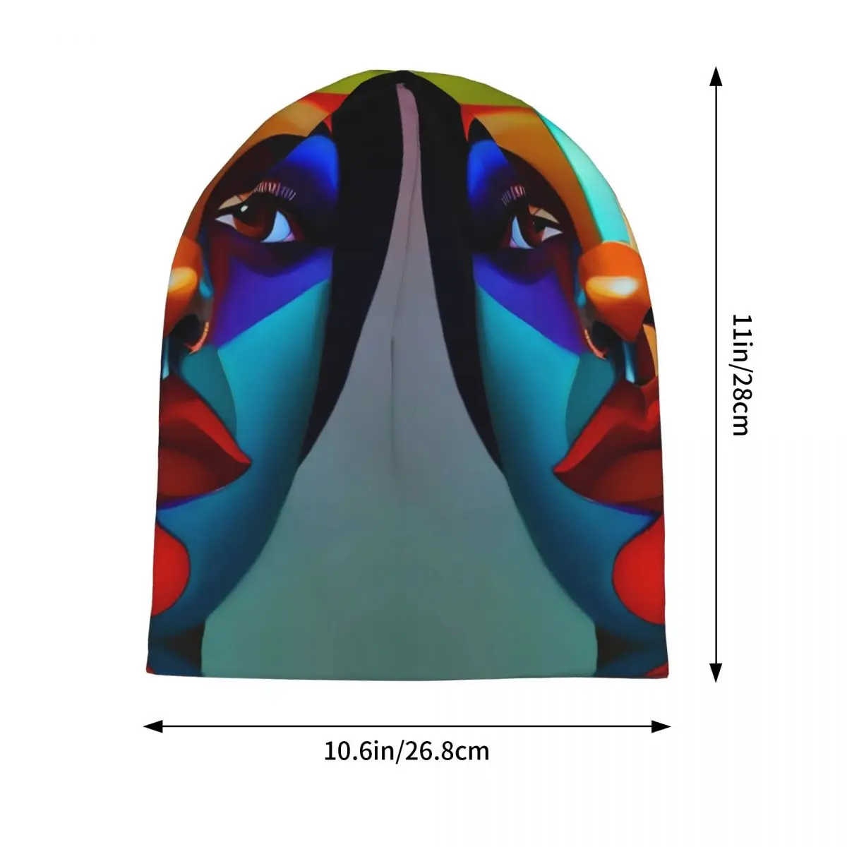 Colorful Lady Face Beanie Hats Abstract Board Skullies Beanies Outdoor Thermal Elastic Men Women Caps Spring Street Bonnet Hats