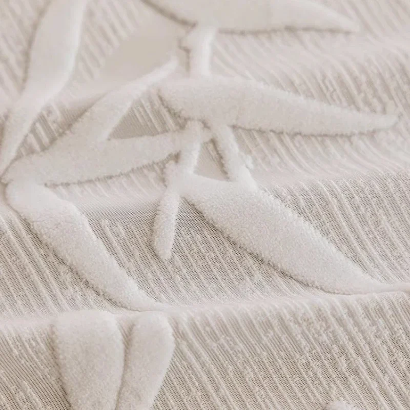 New Chinese European Bamboo Jacquard White Tulle Thicken Sheer Curtains For Living Room Bedroom Dining Luxury Blackout Window