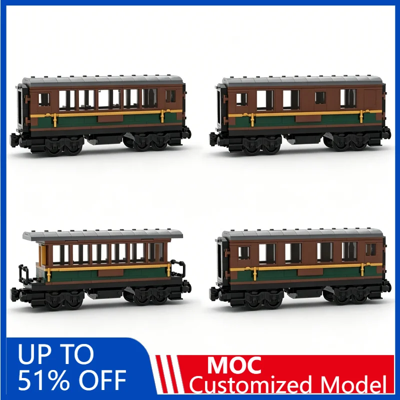 

MOC Dining Coach Train Carriage Model Customize Building Blocks Education Assembly Vehicle Toy Collection Display Birthday Gift