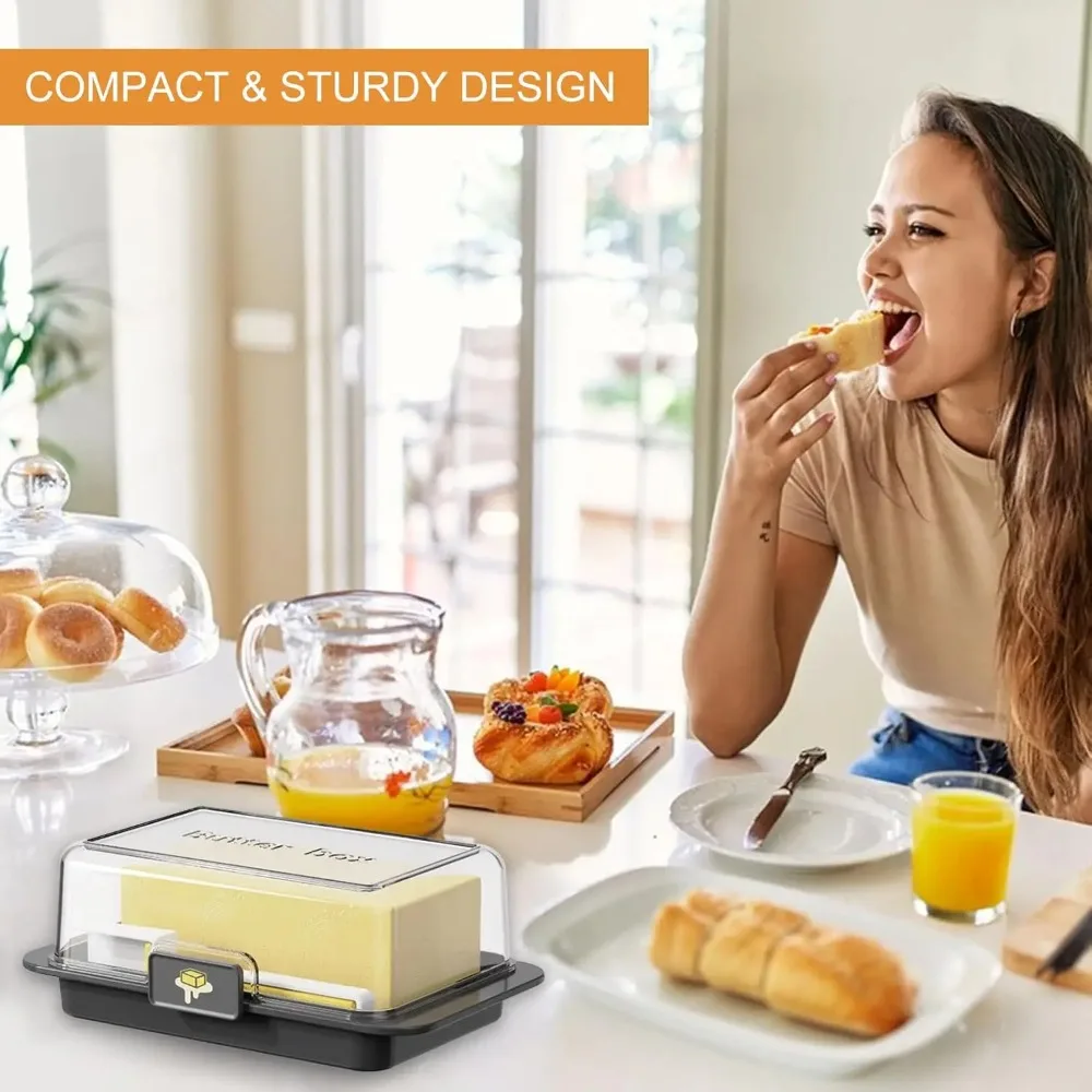 طبق زبدة محكم الغلق مع قاطع غطاء، مناسب لتخزين كونترتوب والثلاجة #6