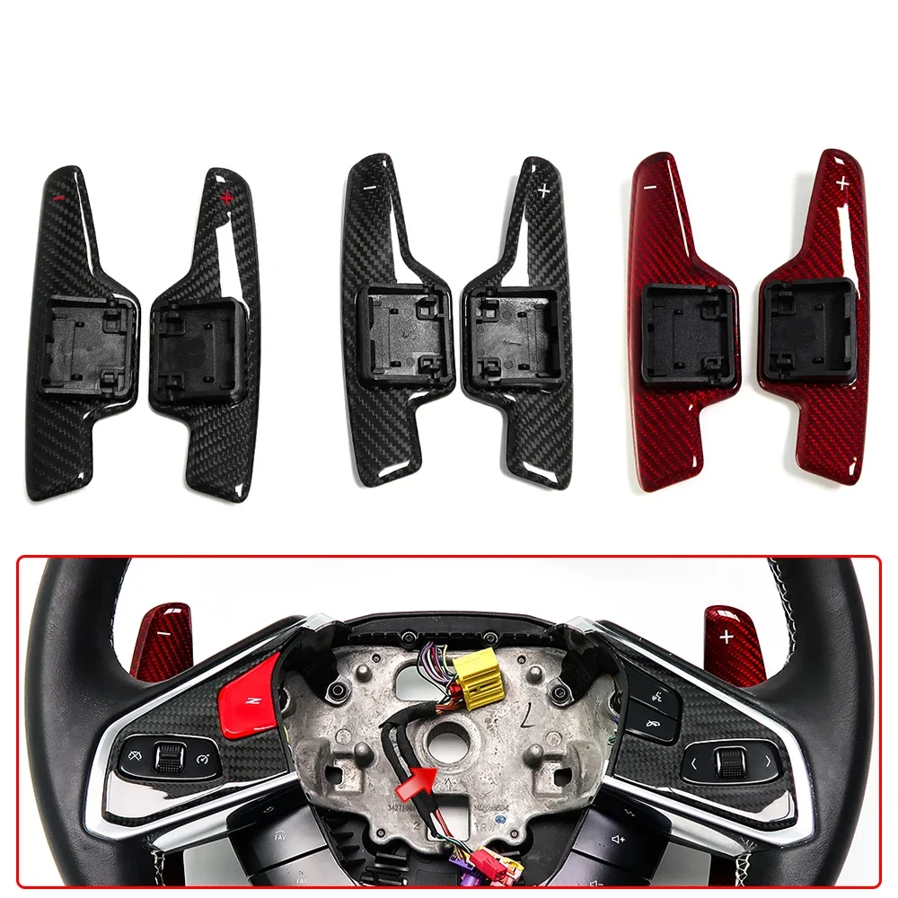 Upgrade roda kemudi mobil serat karbon Shifter Paddle Shifter untuk Corvette C8 2020 2021 2022 suku cadang pengganti