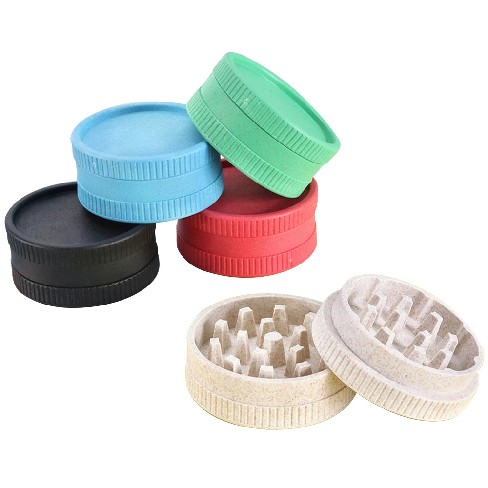 55MM Herb Grinder Tobacco Crusher Plastic Crush Spice Machine Smoke Device 2 Layers Cigarette Tobacco Storage Box Smoking Tools