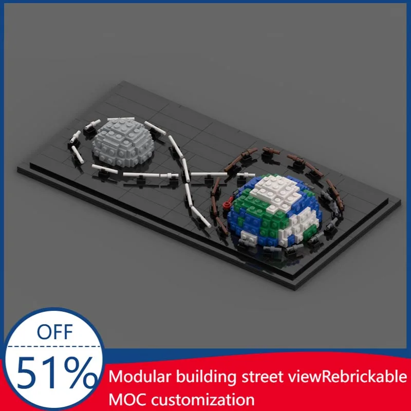 450PCS Artemis II Flight Path Space MOC Model Custom Blocks DIY Assembly Educational Toy For Space Fans Display Halloween Gift