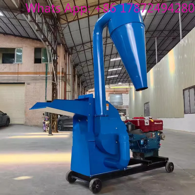 7.5KW Diesel Engine Type Large Hammer Feed Mill Straw Corn Cob Crushing Universal Feeding Machine For Breeding 900-1000KG/H