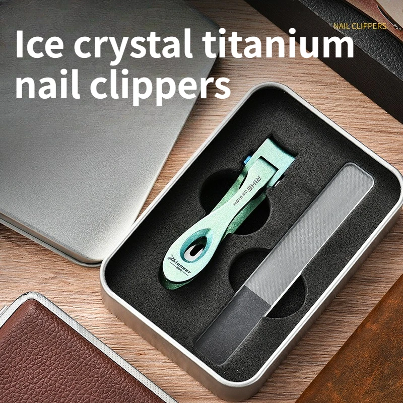 

Outdoor Ice Crystal Titanium EDC Nail Clippers Portable Multi Functional Business Dinner High End Set Hand Tool Nail Clippers