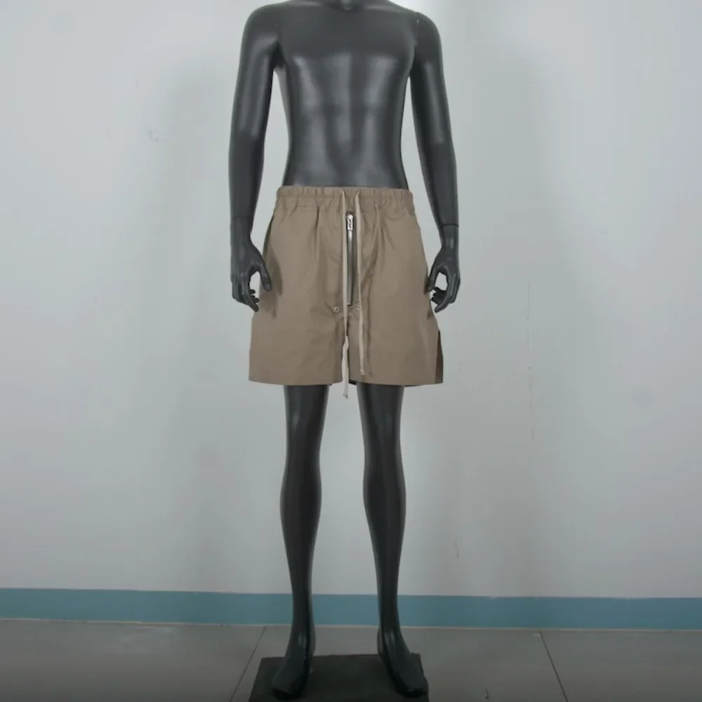 

American Street Style Zip Front Cargo Shorts Split Hem Casual Summer Shorts for Teens