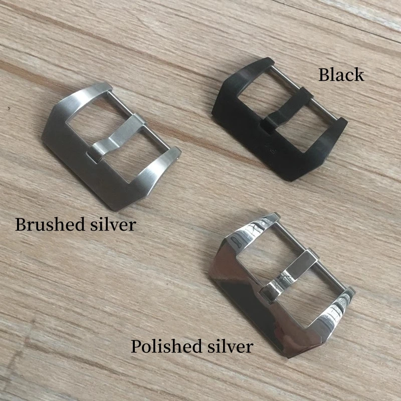 316L Stainless Steel Screw Pin Buckle For Panerai PAM Pilot Watch 20mm 22mm 24mm 26mm Brushed Polished Silver Black Free Tool