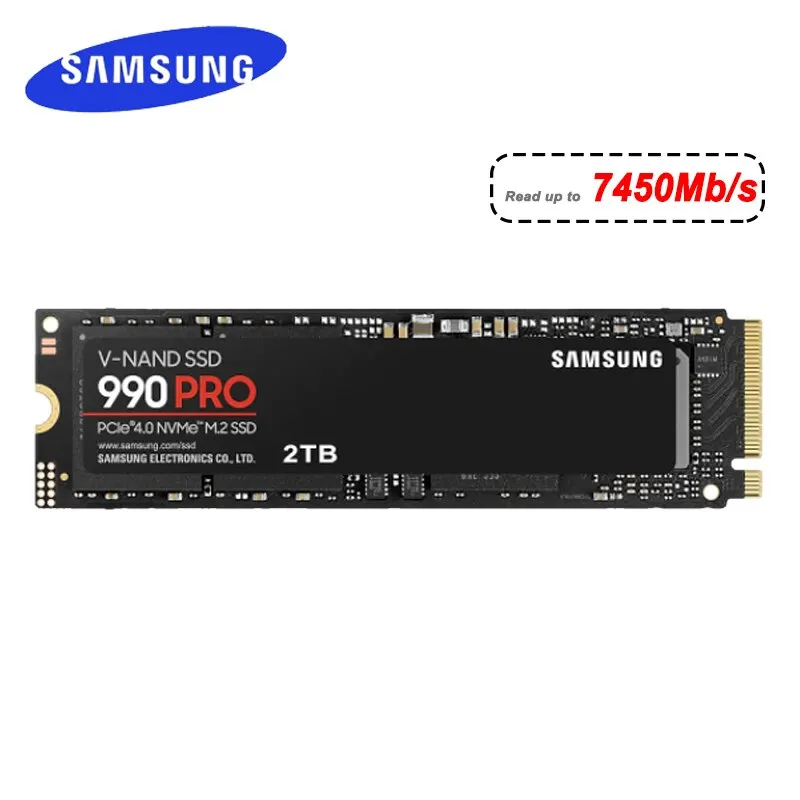 SAMSUNG 990 PRO M.2 SSD M2 1TB 2TB PCIe Gen 4.0 X4, NVMe™2.0 HDD Hard Drive HD Hard Disk SSD Solid State M.2 2280 For Laptop