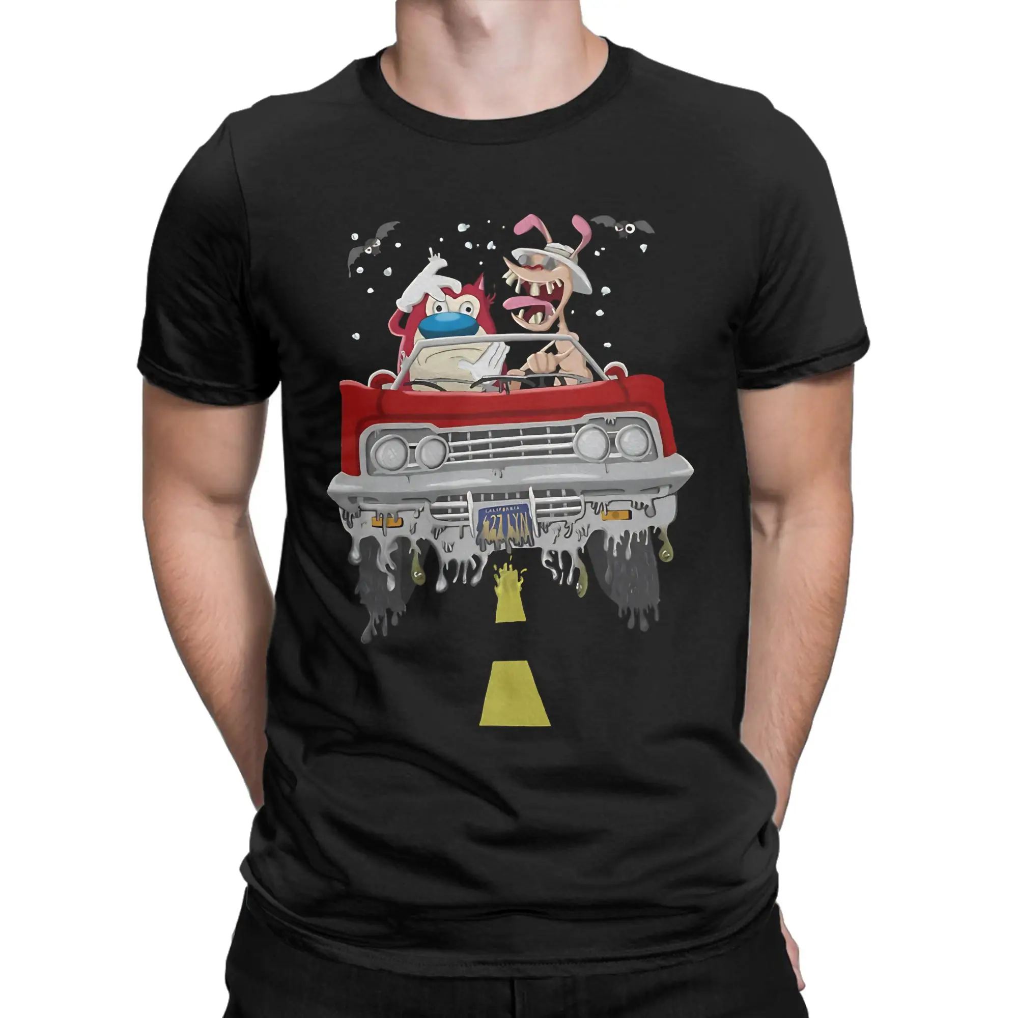 Nose Goblin Country Funny Graphic 100% Cotton T-Shirt R-Ren & Stimpy Tops Tees For Men