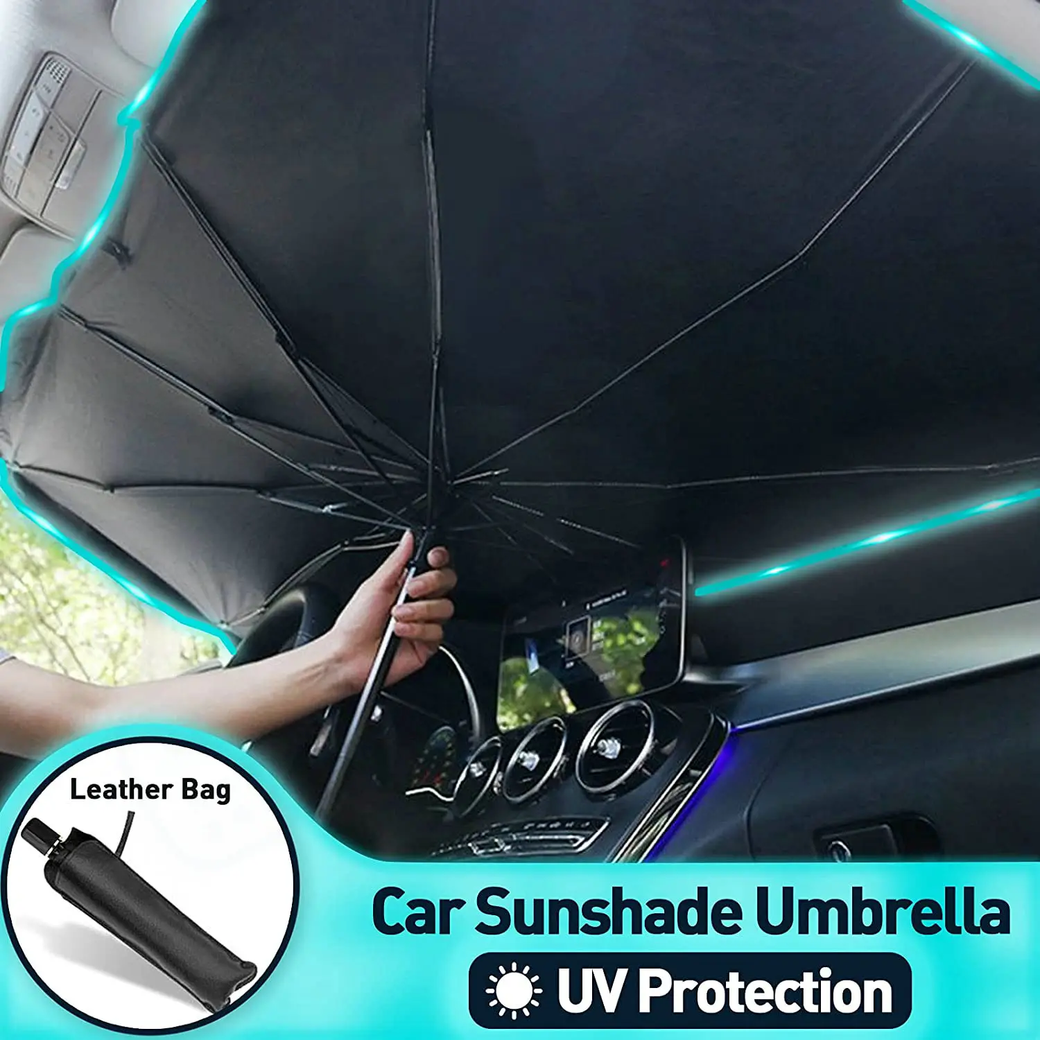 Car Umbrell Sunshade Parasol Windshield Cover UV Protection Front Window Interior Protection Car Automotive Interior Accessories