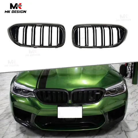 Carbon Fiber Front Bumper Kidney Grill for BMW 5 Series F90 M5 G30 G38 F10 F18 Center Mesh Grille Car Accessories