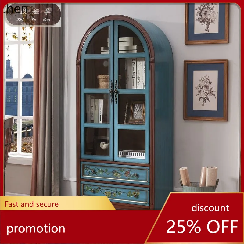 

Мебель для кабинета и столовой CZ: Вместительный книжный шкаф в американском стиле, винный шкаф, буфет из массива дерева со стеклянными дверцами