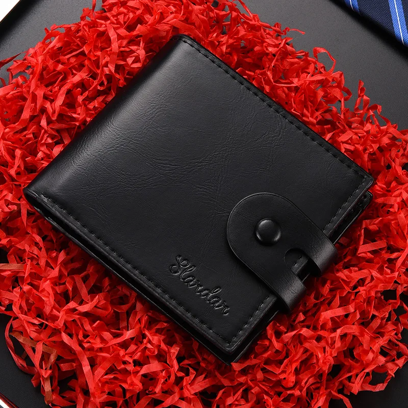 Small Men Wallets Credit Card Holders Zipper Luxury Brand Famous Handmade Leather Men Wallet Coin Pocket Male Purse Clutch Black