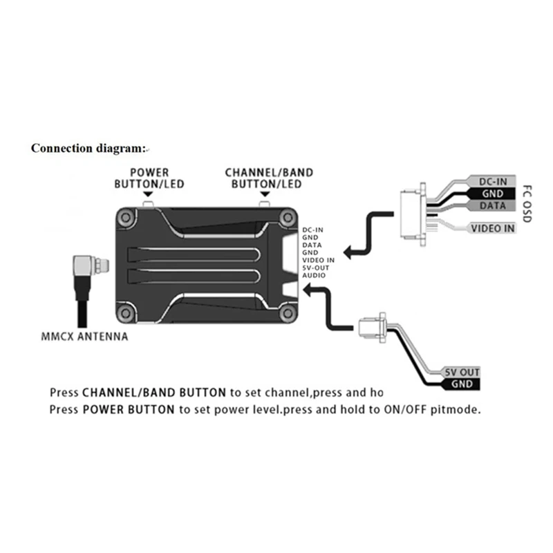 Émetteur gingembre pour importateur de course longue portée, Ftwhobby, 5.8G, 1.6W, VTX, 48CH, FPV