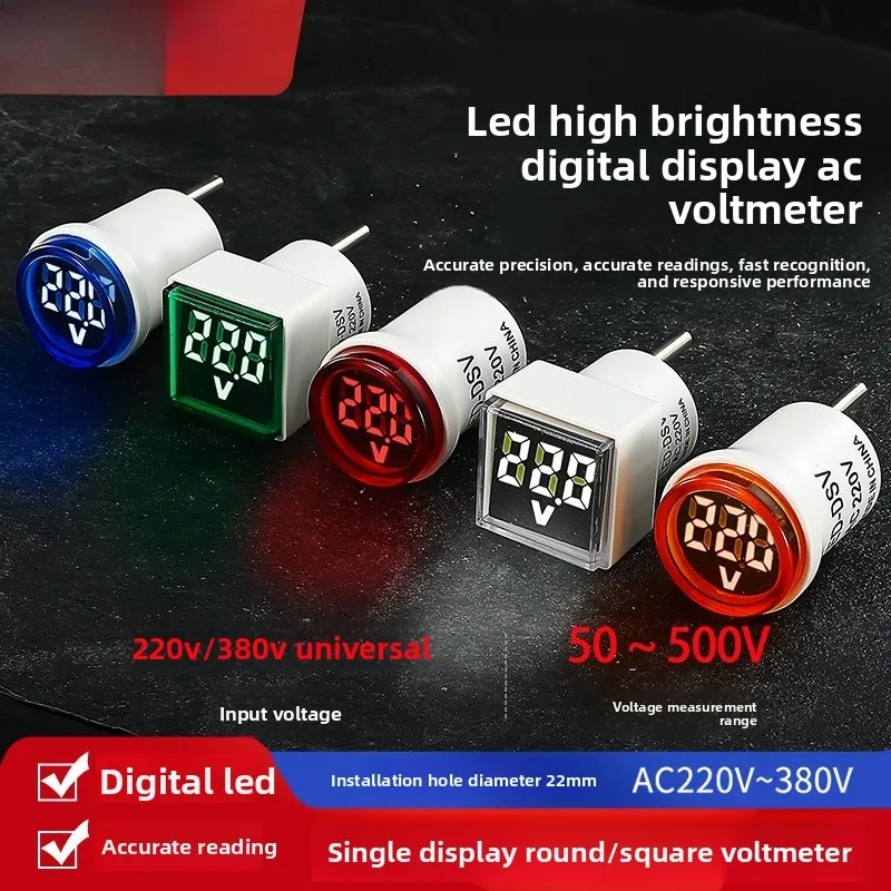 Indicador de Voltaje Digital AC, Voltímetro Digital, Sin Necesidad de Cableado, Enchufe Europeo, Rango de Medición de Voltaje AC220V/230V