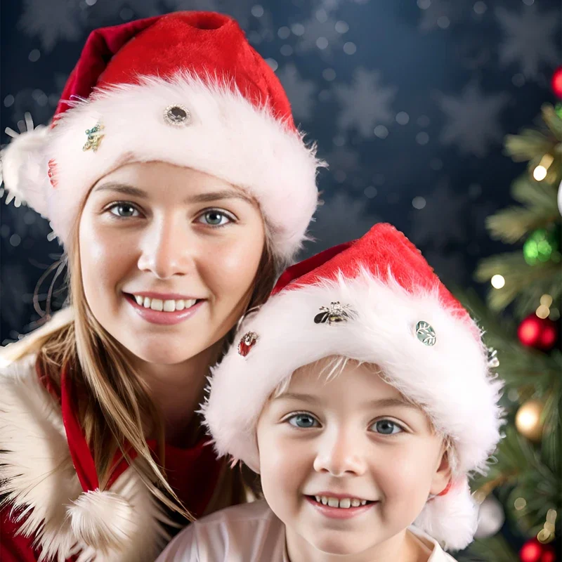 

New winter Santa snap button Santa hat children's gift fashion warm outdoor