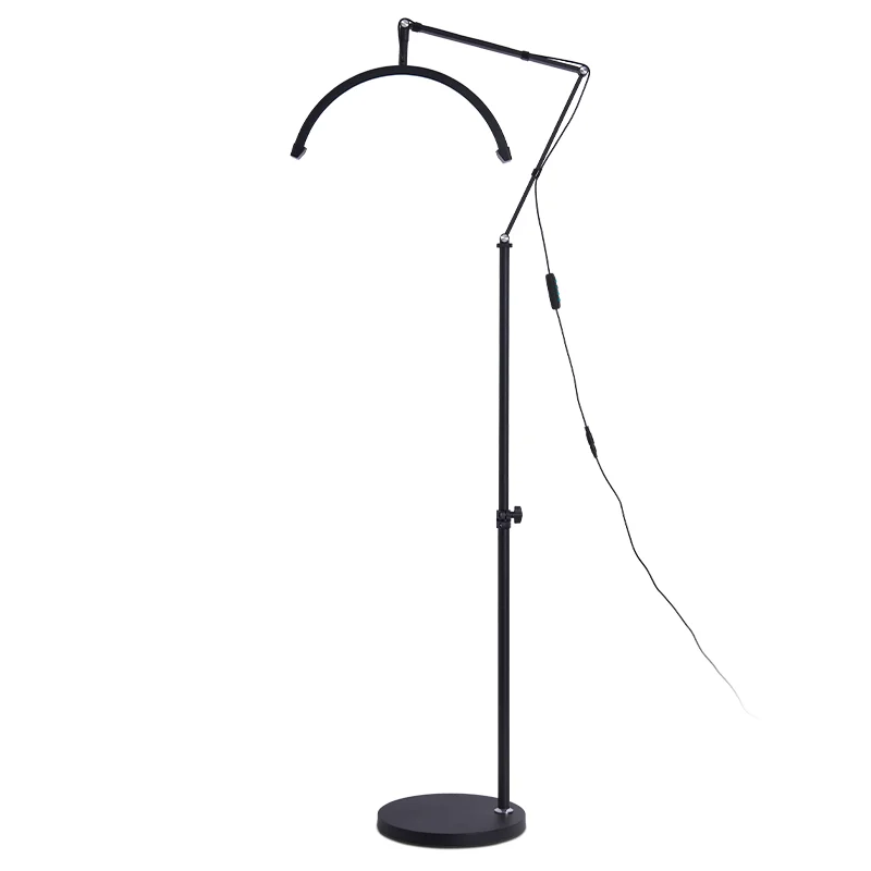 Lampe annulaire d'extension de cils LED demi-lune avec clip pour téléphone, beauté, soins de la peau, sourcils, tatoueur, esthéticiens, 180 gible