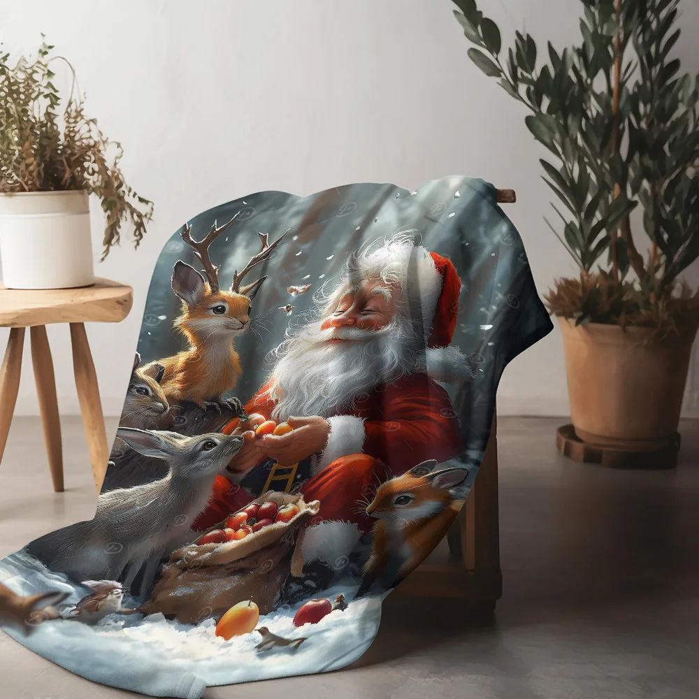 

Плюшевое одеяло Tuniu Санта-Клауса, милый зимний олень, диван-кровать, теплый мягкий подарок