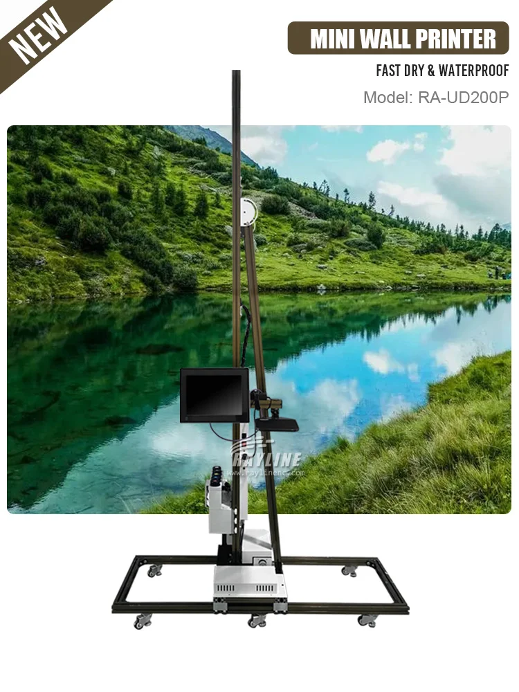 Fabriek Prijs 2880Dpi Twee Printkoppen Muur Papier 3d Machine Cmyk Witte Inkt Uv Muur Printer Machine Schilderen Muur printer