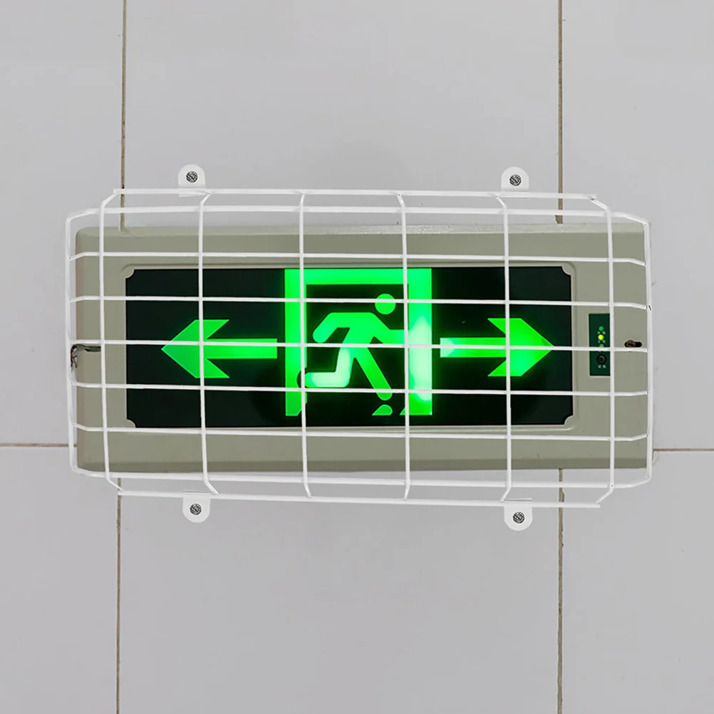 2Pcs Exit Sign Light Protective Guard Metal Wire Cover Emergency Light Wall Mount Wire Guard Durable Theater Mall