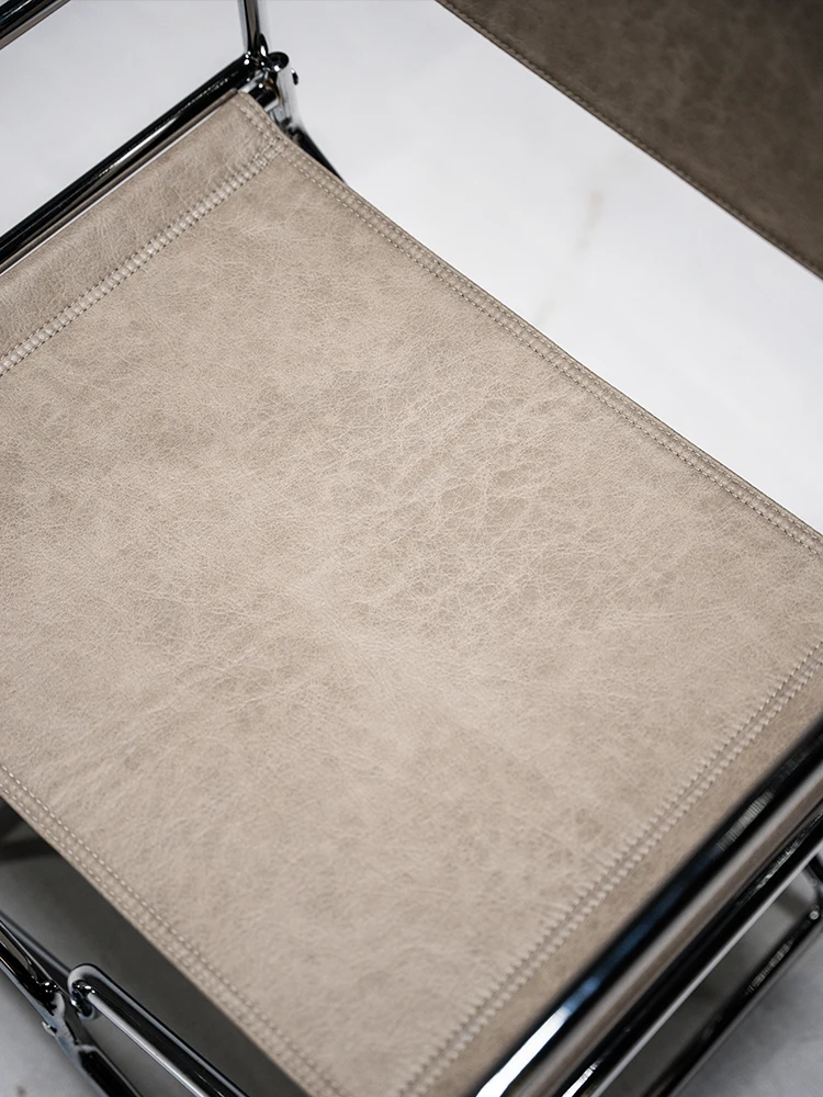 كرسي طعام معدني بسيط من قماش الشمع الزيتي من مومو، كرسي طعام منزلي صغير قابل للطي، كرسي استلقاء منزلي #4