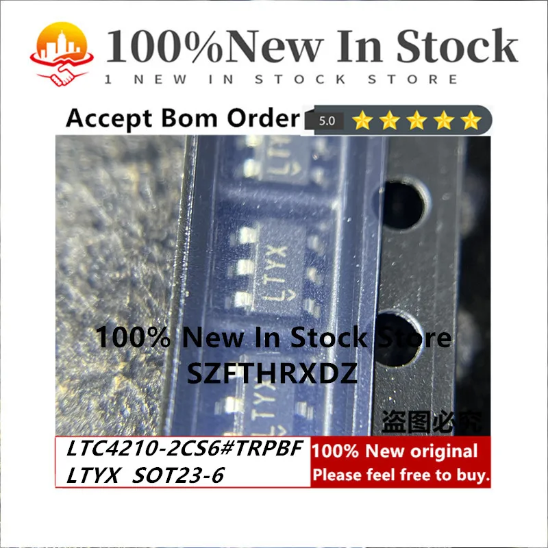 

100% NEW ORIGINAL LTC4210-2CS6#TRPBF LTYX SOT23-6 Hot Swap Controller 1-CH 16.5V N-Channel Positive Low Voltage 6-Pin TSOT-23