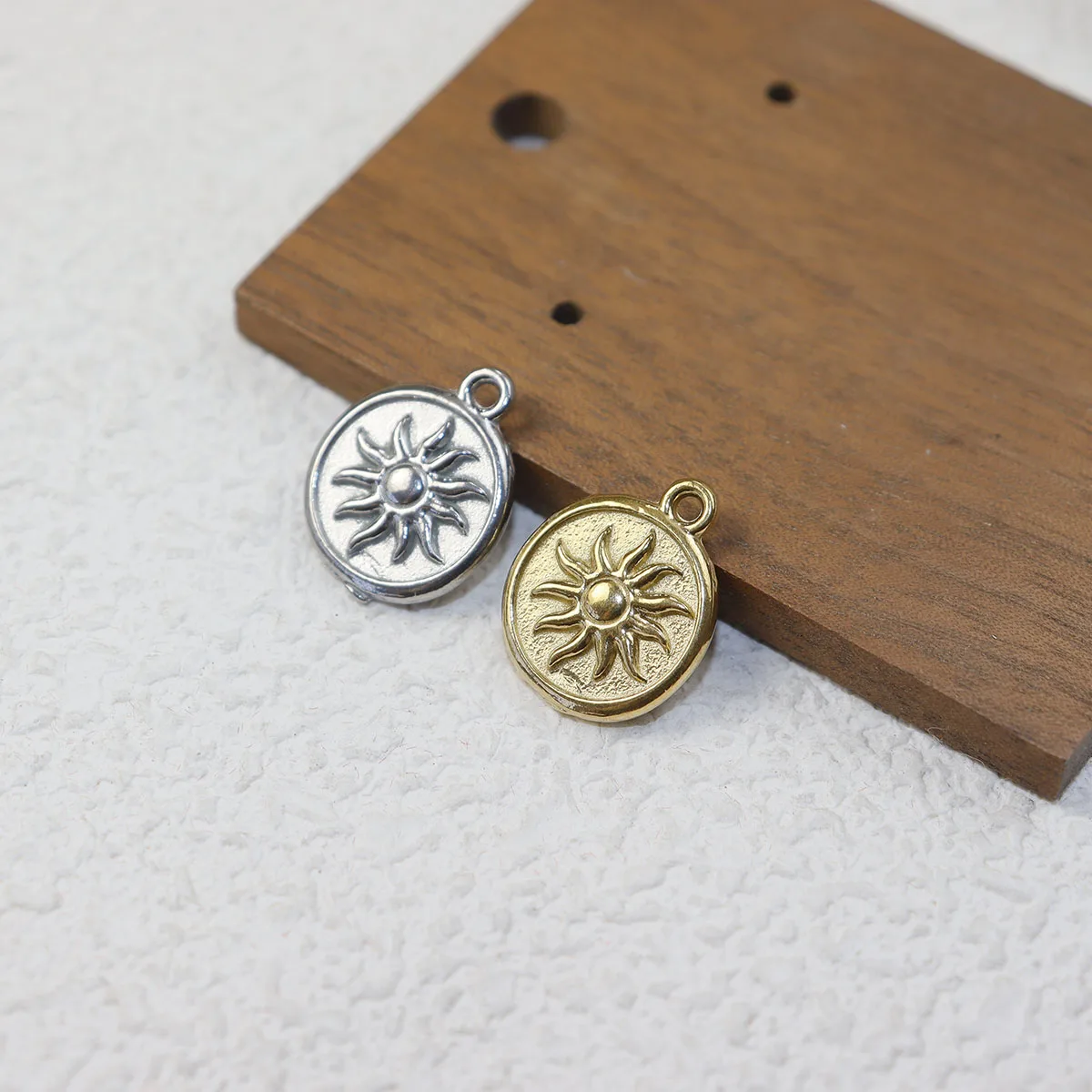 5pcs Stainless Steel Sun Fashion Jewelry Charms Pendant DIY Handcraft Vacuum Plate Waterproof Antiallergic