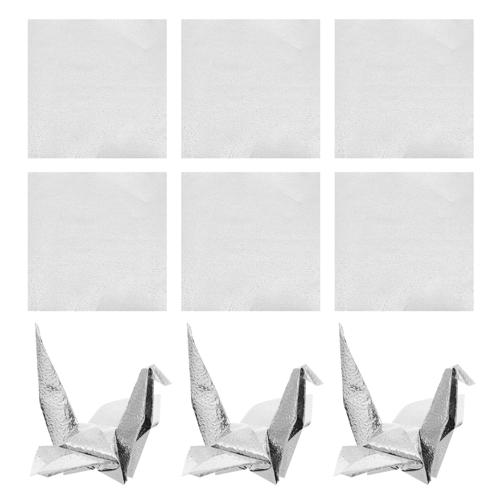 

100 Pcs Origami Paper Crane Oragami Silver Craft Kits Strips for German Stars Child