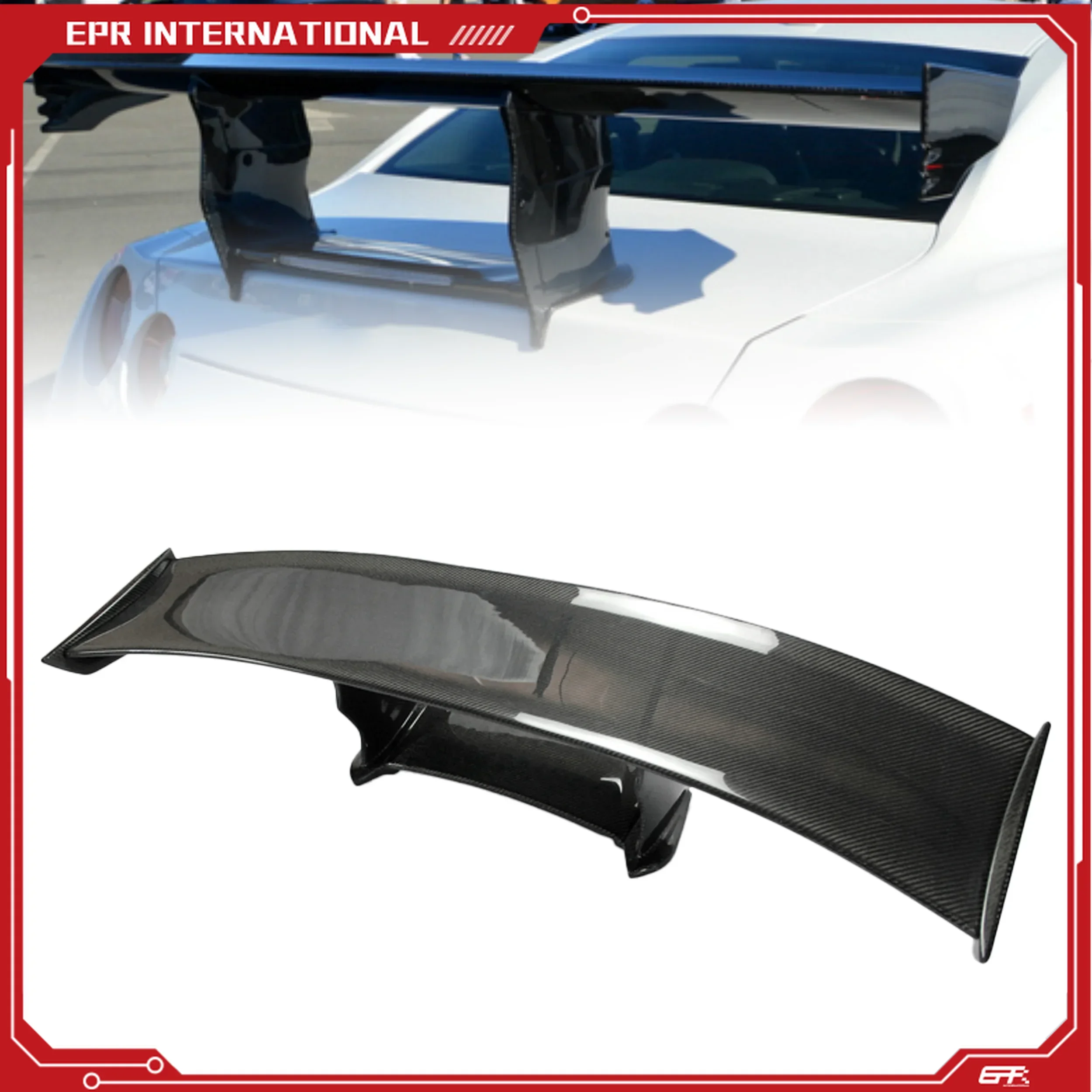 for Nissan GTR R35 N-ATTK Style Rear Spoiler (Included Lights)