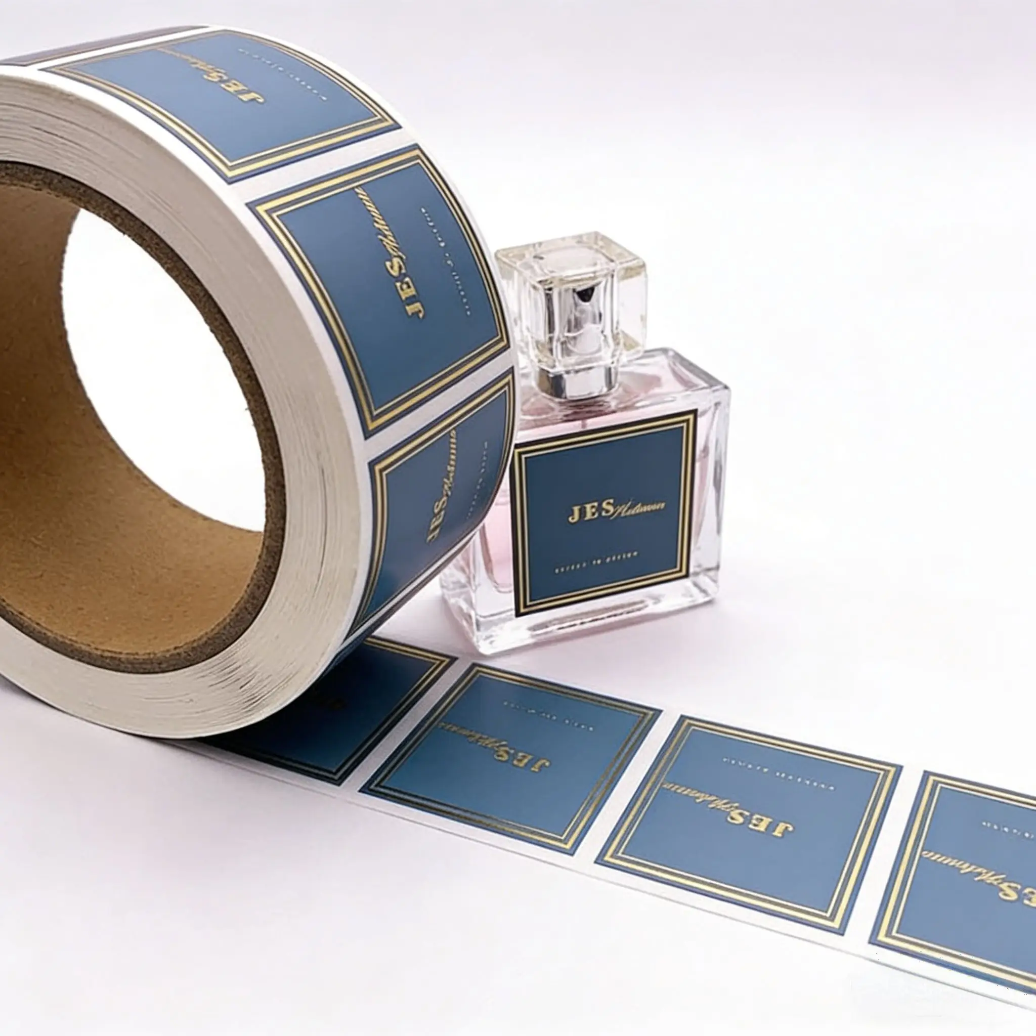 Etiquetas de perfume à prova d'água personalizadas, adesivos à prova de umidade para frascos de fragrâncias de banheiro