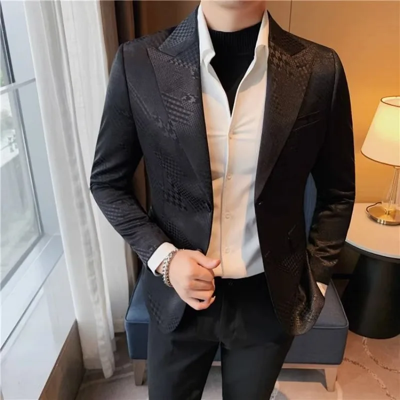 Single Breasted Male Blazer Party Pink Coat Men's Suit Jackets Vintage Fashion 2024 Luxury Designer High Quality Fashionable