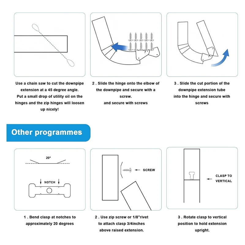 Gutter Downspout Hinges,1 Pair/2 Pcs Gutter Extension Hinge,Down Spout Drain Extension Hinge,For Square Rectangle Gutter-AB52