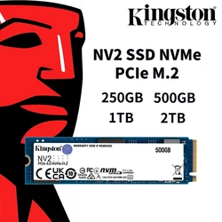 Kingston-SSD interno M.2 NVMe PCIe 4,0 NV2 M2 2280, 2TB, 1TB, 500GB, 250GB, compatible con ordenador portátil de escritorio, CPU de placa base Intel AMD