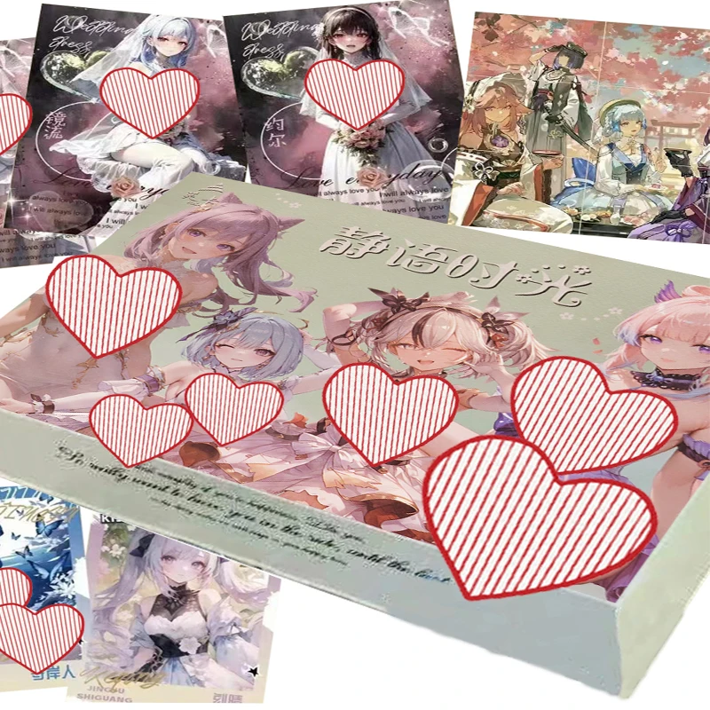 

НОВАЯ тихая богиня времени, 12 упаковок, пряная коробка-бустер, коллекционные карточки премиум-класса Waifu, аниме, коллекционный подарок