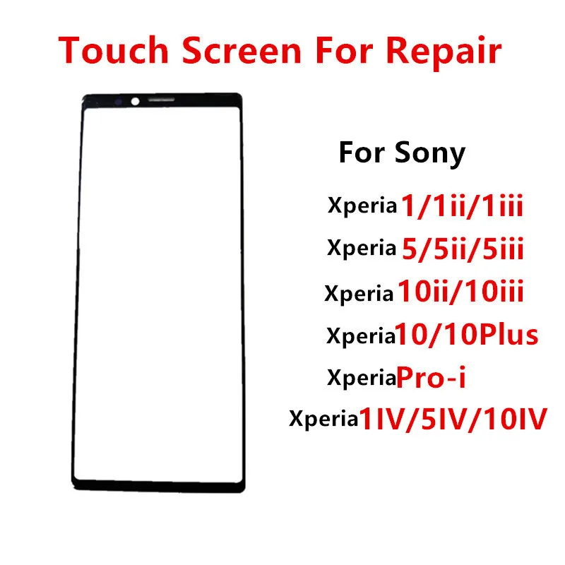 Outer Screen For Sony Xperia Pro i IV 1 iii 5 ii 10 Front Touch Panel LCD Display Glass Cover Repair Replace Parts