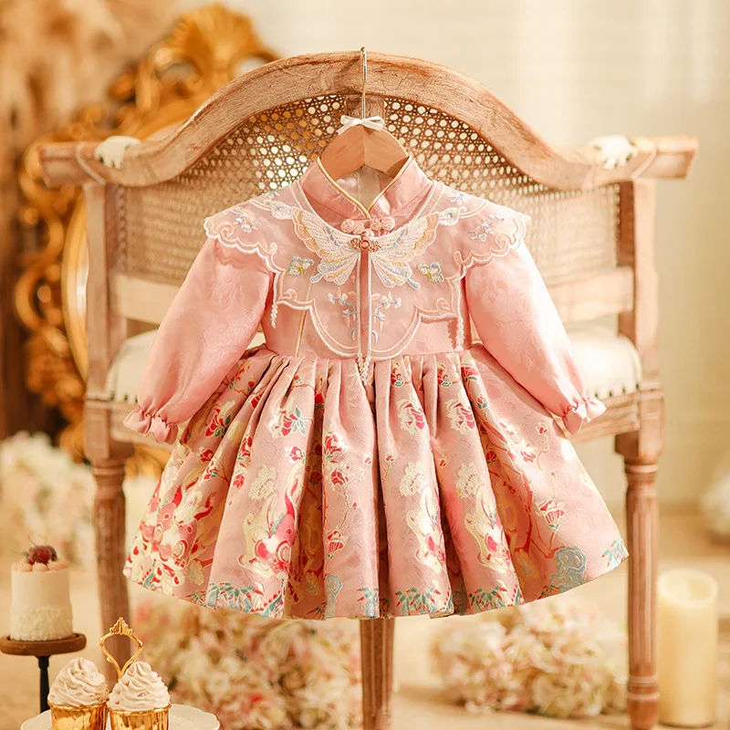 

Children 1st Birthday Baptism Princess Ball Gown Girls Cute Wedding Party Performances Dress g216