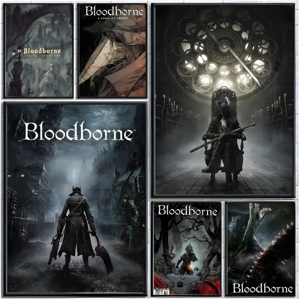 game soulsborne B‑Bloodborne Poster Modern Wall Art Home Decor Living Room Decorative Print Unframed