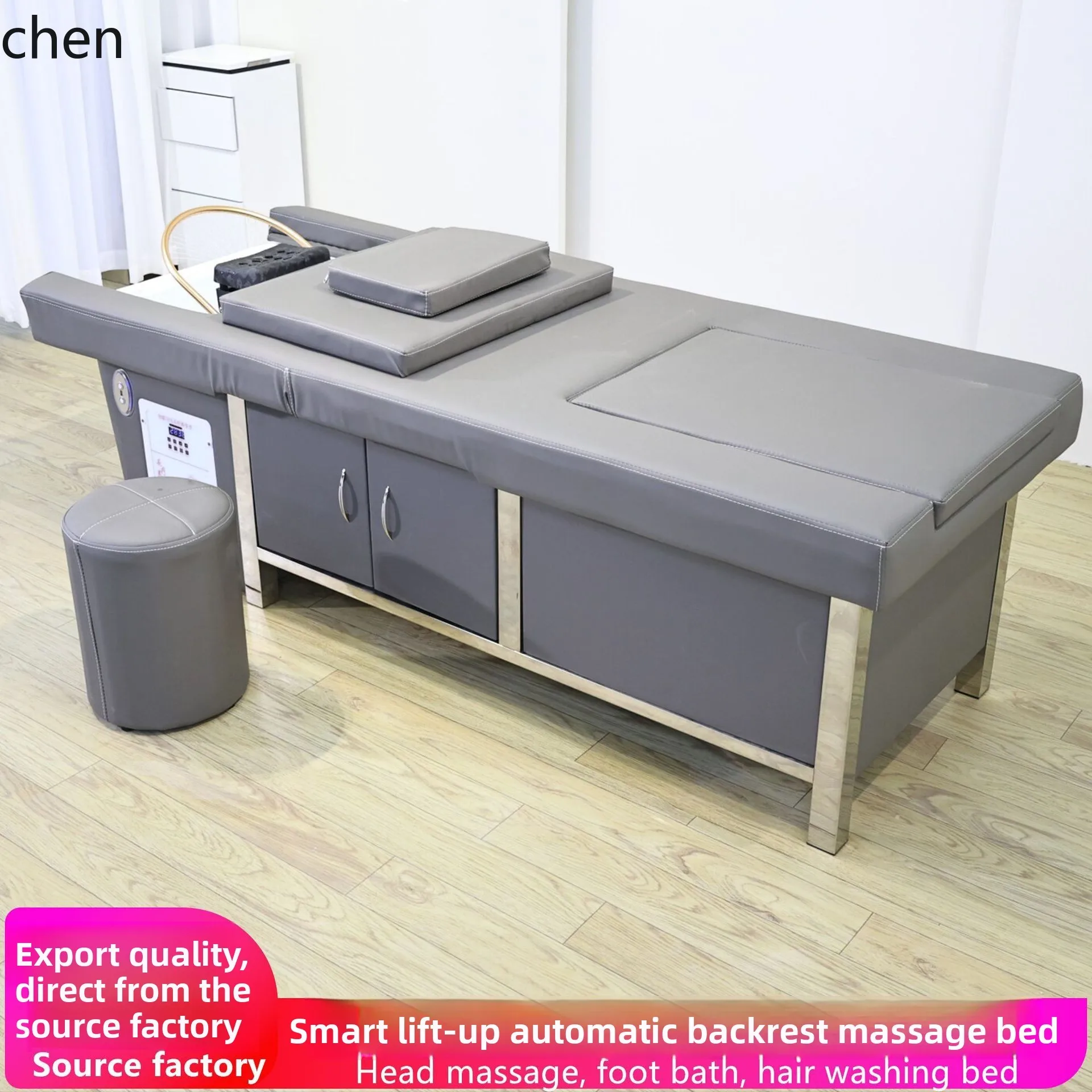 CZ Adjustable High-End Shampoo Bed with Water Circulation, Steaming Foot Therapy, Foot Spa, Beauty Salon 2