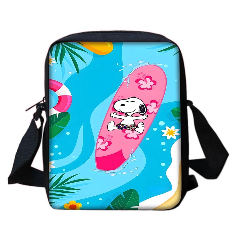 Süße Anime Snoopys Junge Mädchen gedruckt Schulter Umhängetasche Kind lässig Handtasche Männer Frauen Telefon Tasche Einkaufstasche