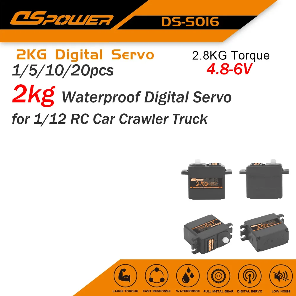 

1/5/10/20pcs DSpower 2kg Waterproof Digital Servo 4.8-6V for 1/12 RC Car Crawler Truck Feiyue FY-01 FY-02 FY-03 Plane Accessorie
