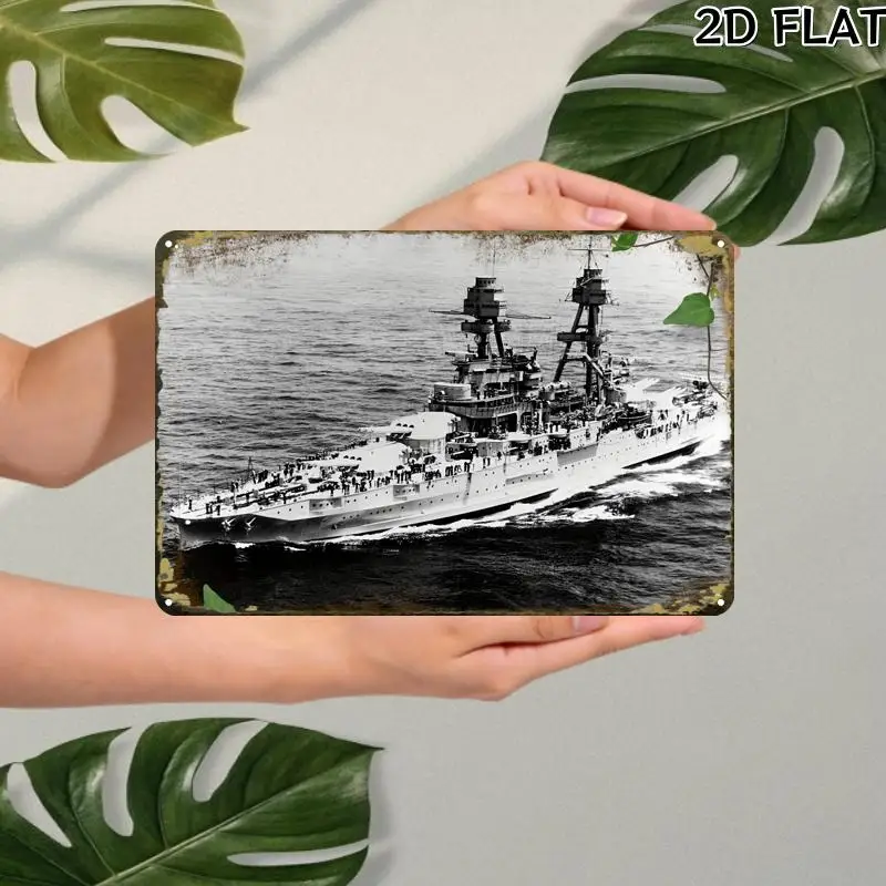 CIFBUY Vintage Warship Tin Sign Metal Wall Art Waterproof Durable Decor For Home Living Room Bedroom Garage Office Cafe