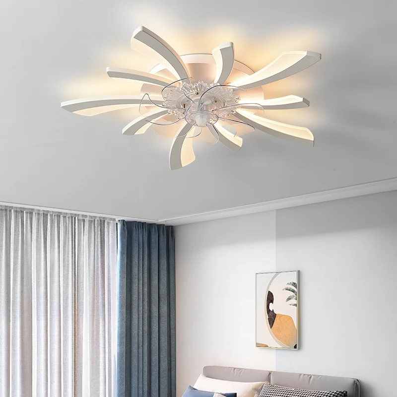 Neue ventilator led pendel leuchte moderne led pendel leuchte für wohnzimmer, schlafzimmer, studio ventilator led pendel leuchte dimmbar weiß