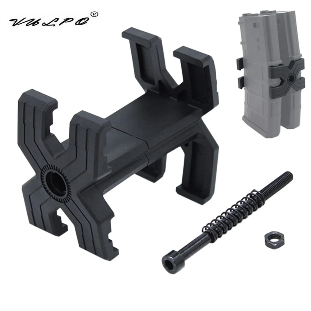 VULPO Gun Rifle Dual Magazine Coupler Link Clip For 5.56 M4 AR15 Airsoft Mag Parallel Connector Clamp Hunting Accessories