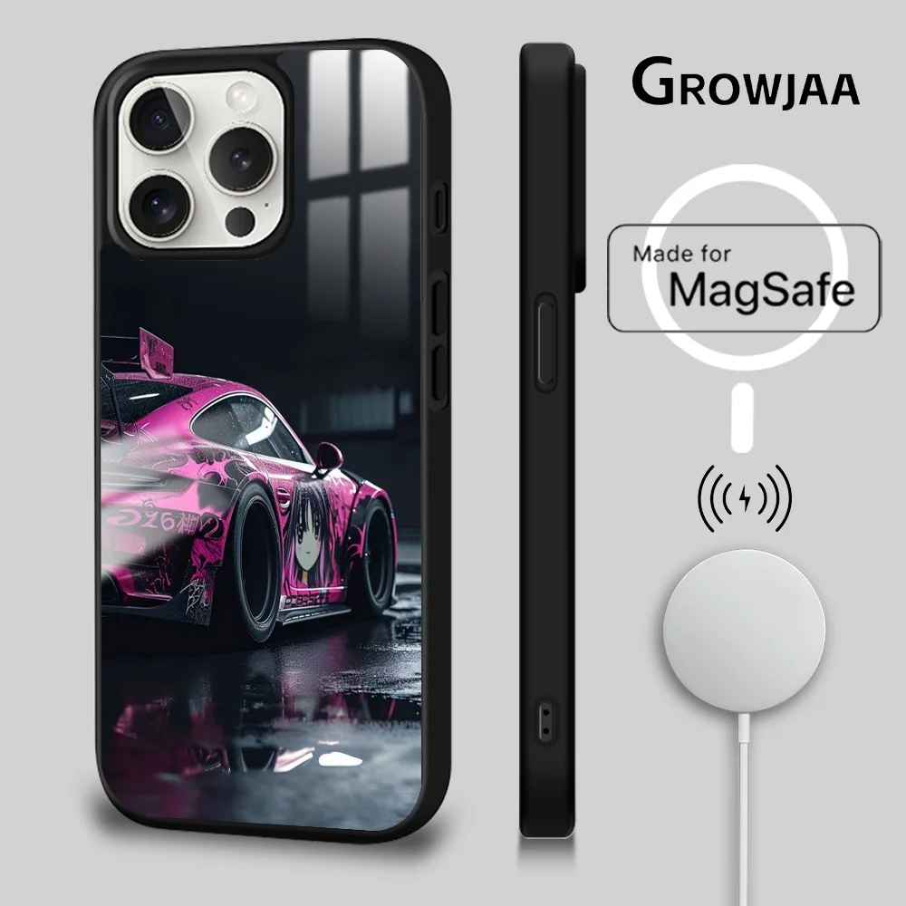 

Sports Car-918 Phone Case For iPhone 16 15 14 13 12 11 Pro Max Plus Mini Magsafe Mirror Wireless Magnetic Cover