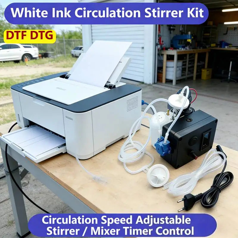 L18050 L1800 DTF DTG Timer White Ink Circulation Tank System With Adjustable Sitrrer Controlled For Epson 1390 L805 i3200 XP600